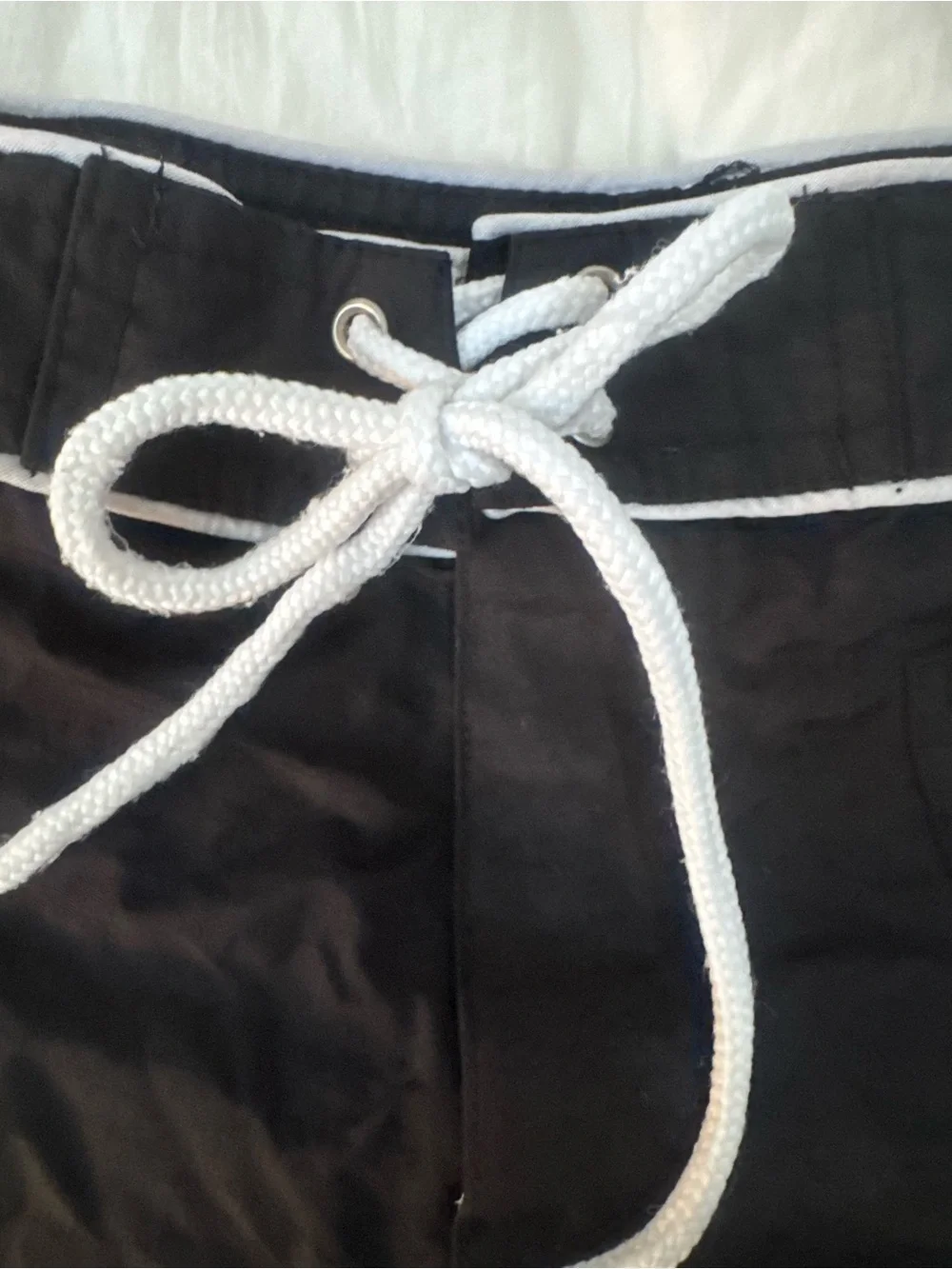 Vintage Y2K No Boundaries Black Board Shorts with White Accents